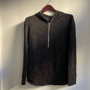 NWOT Karen Kane Black space dye Half-Zip Hoodie Sweatshirt
